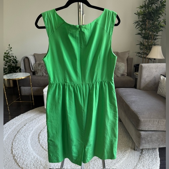 J. Crew Green Cotton Silk Sleeveless Sundress Summer Minidress size 10 - Picture 4 of 9